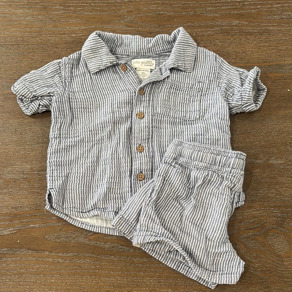 Little Planet Other - Kids Striped Matching Set - Gray